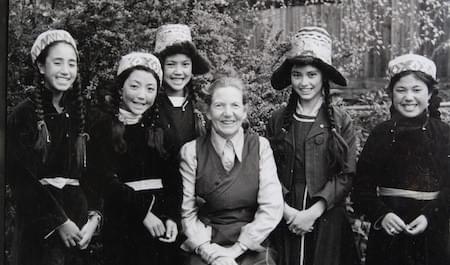 Gertude with the Girls from Ladakh
