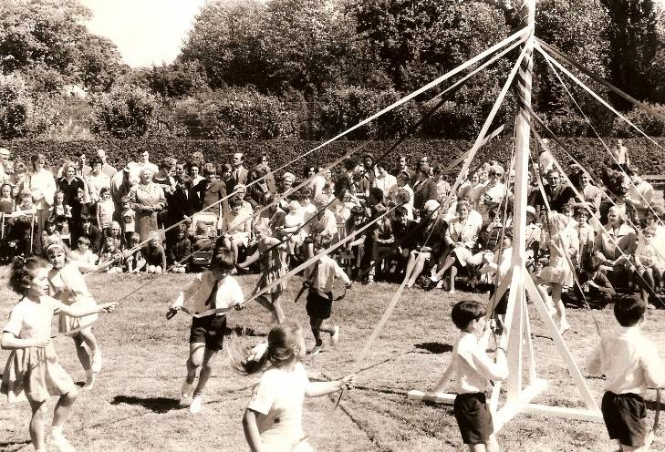  Maypole Dancing at Faulkers Lodge, Christleton in 1972 