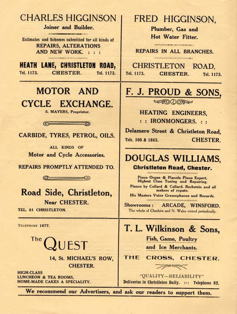 Business Adverts in Chester and Christleton Road