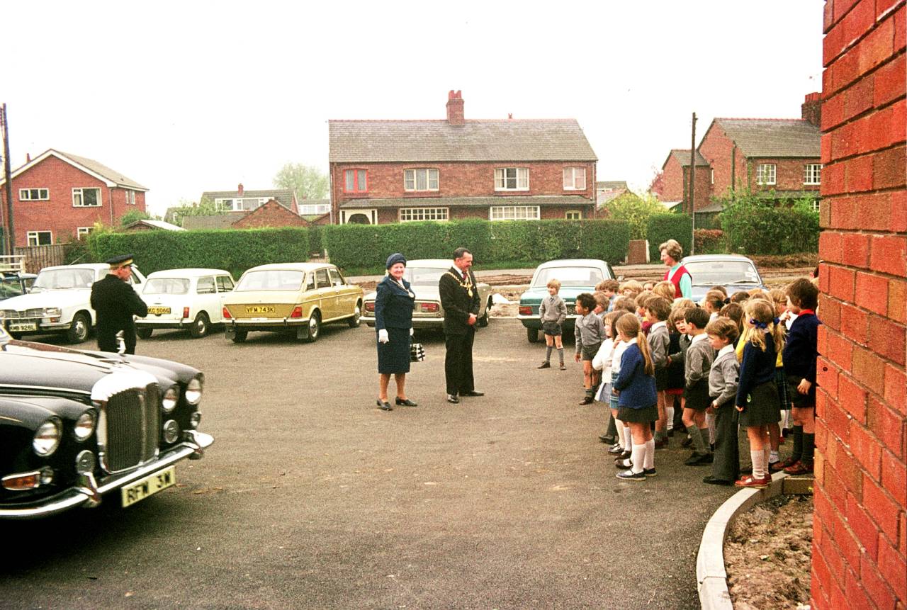 Mayor Wilf Mitchell Opens the Primary School Christleton in 1972