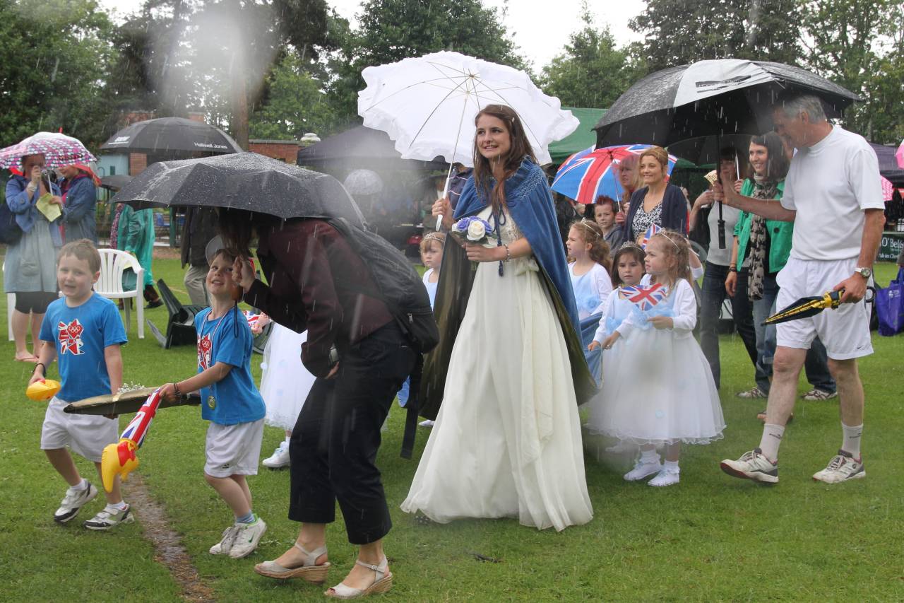 A wet Christleton Fete with Rose Queen Alice Ewins