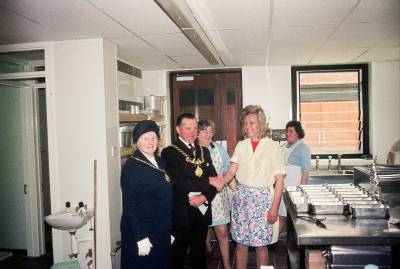  The Mayor with Joyce Dentith in the Kitchen 1972 