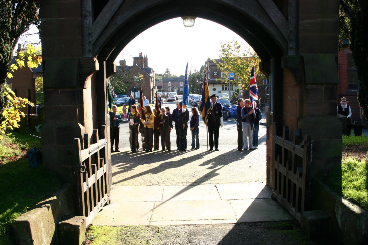 Parade assembled at St. James' lychgate 2018