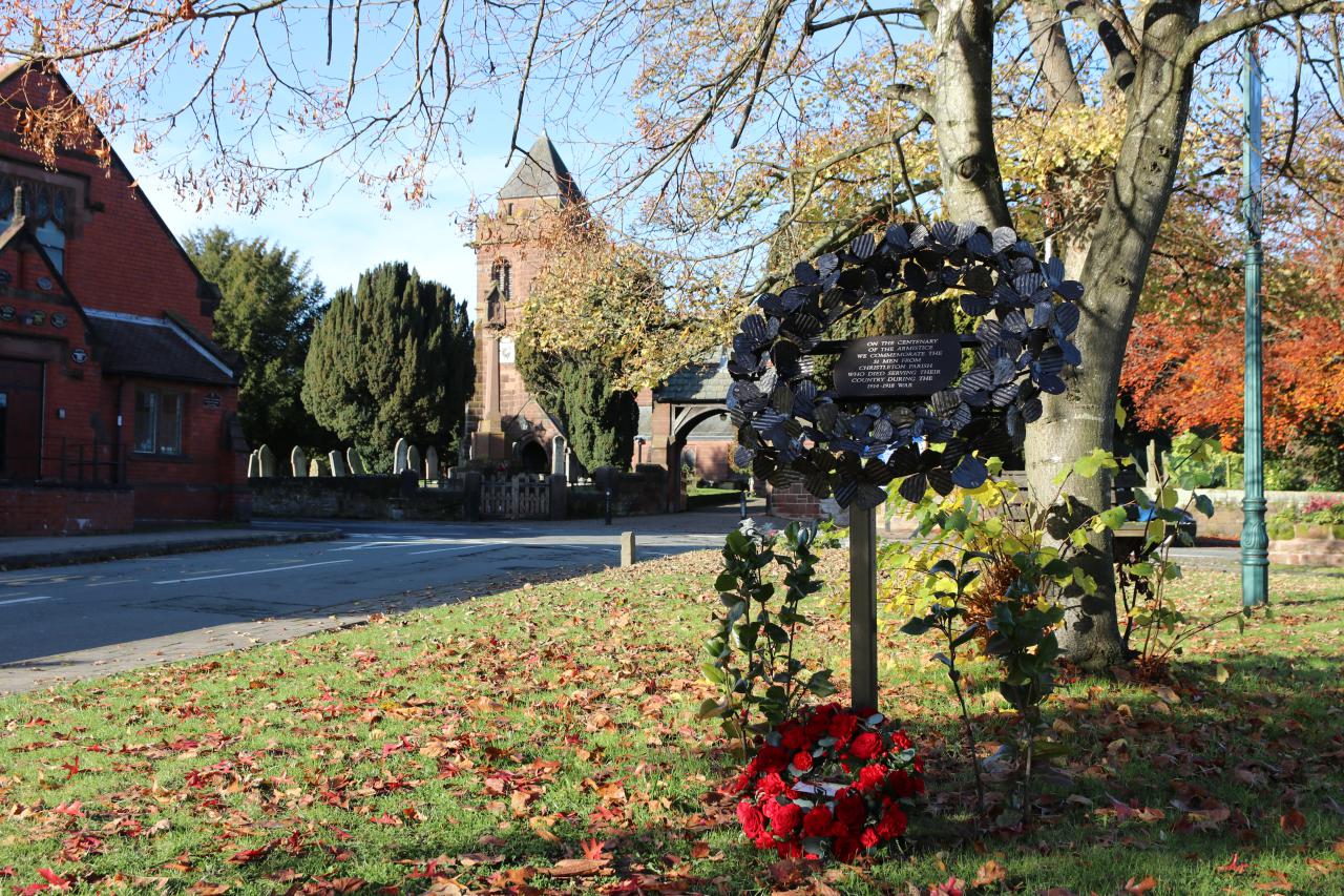 New World War I Memorial on the village green, Christleton