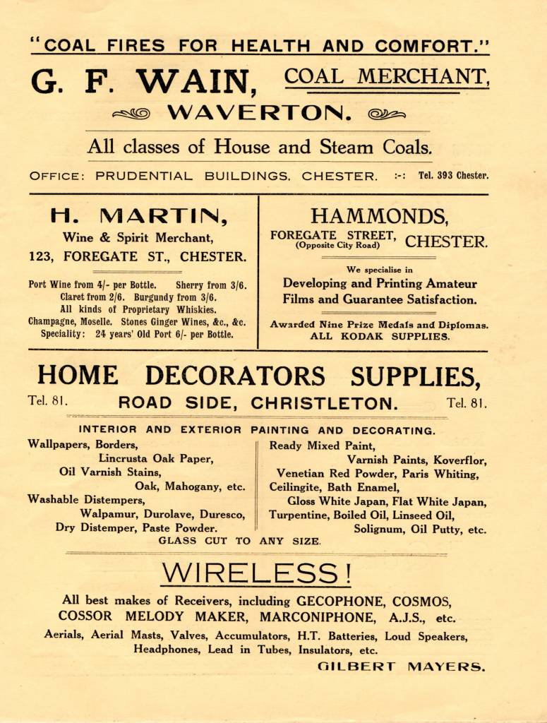 Adverts for Christleton Shops