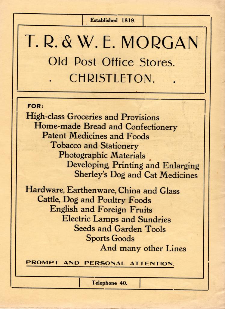 Advert fro Margan's Post Old Office Stores in Christleton