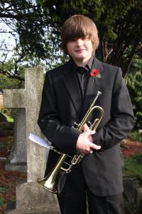  Joe playing The Last Post, Remembrance Sunday, Christleton 