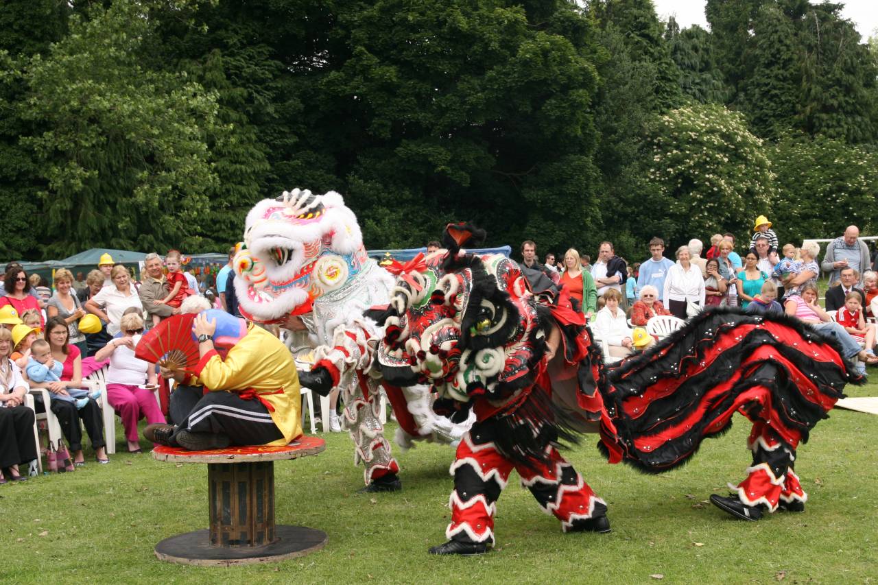 Chinese Dragons performing at Christleton Village Fete