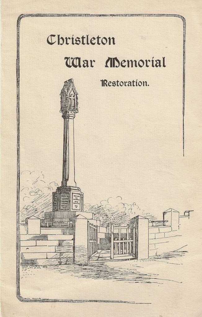 Christleton War Memorial Restoration drawing