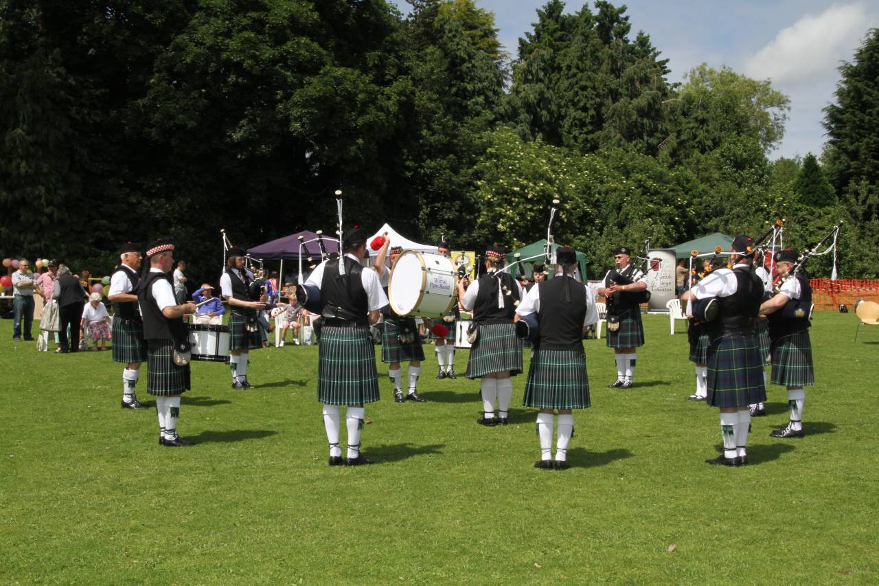 Wirral Pipe Band performng at Christleton Village Fete