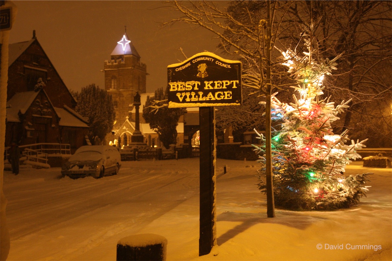 Village Green at night, Christleton  Village Green at night, Christleton