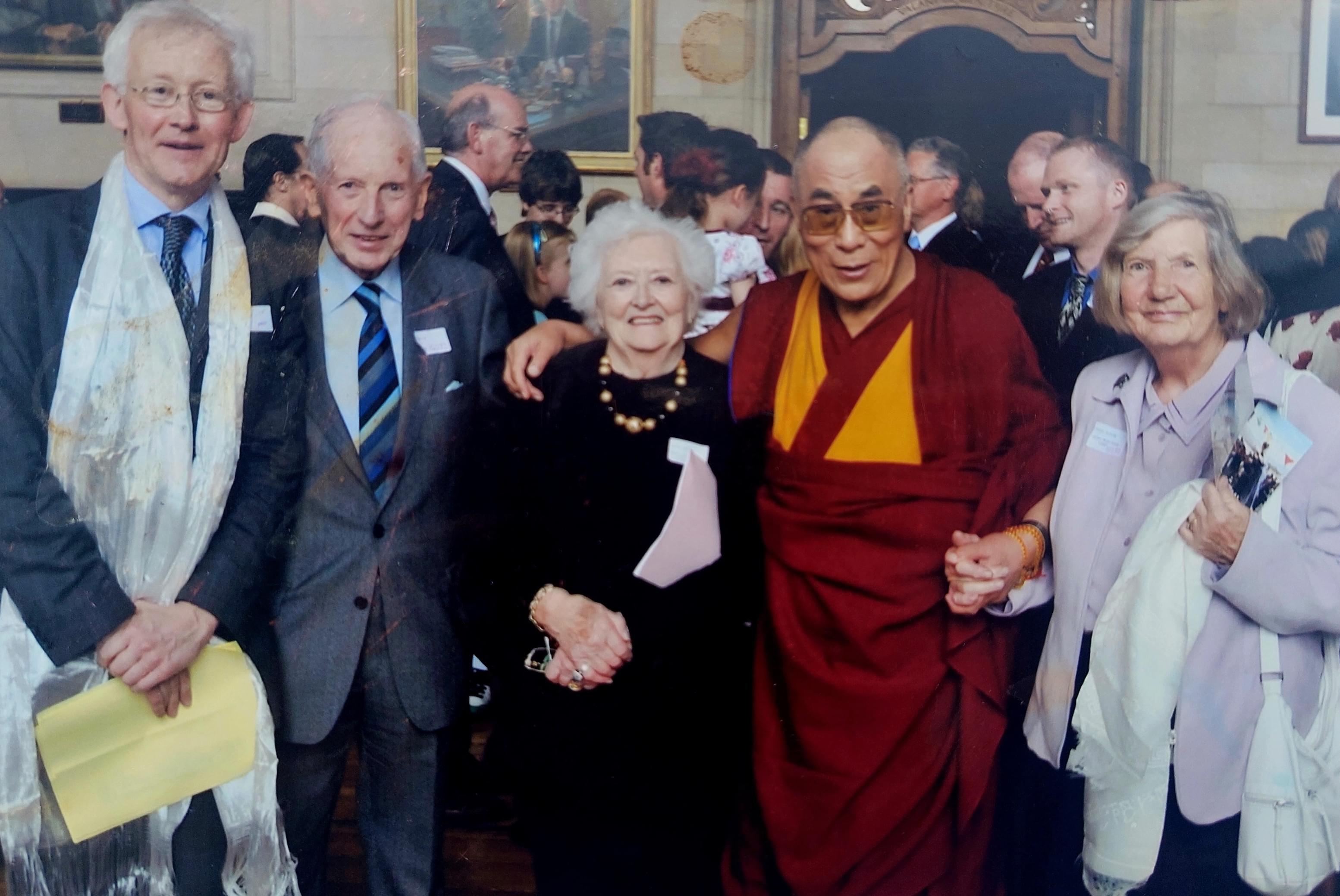 Gertrude Wright and the Croston Family with the Dalai Lama  Gertrude Wright and the Croston Family with the Dalai Lama
