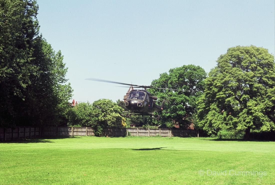 Helicopter from Saighton Camp