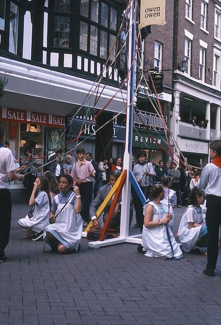  Maypole Team outside Browns Eastgate Sttreet, Chester