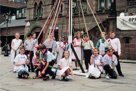 Maypole Team outside Chester Town Hall
