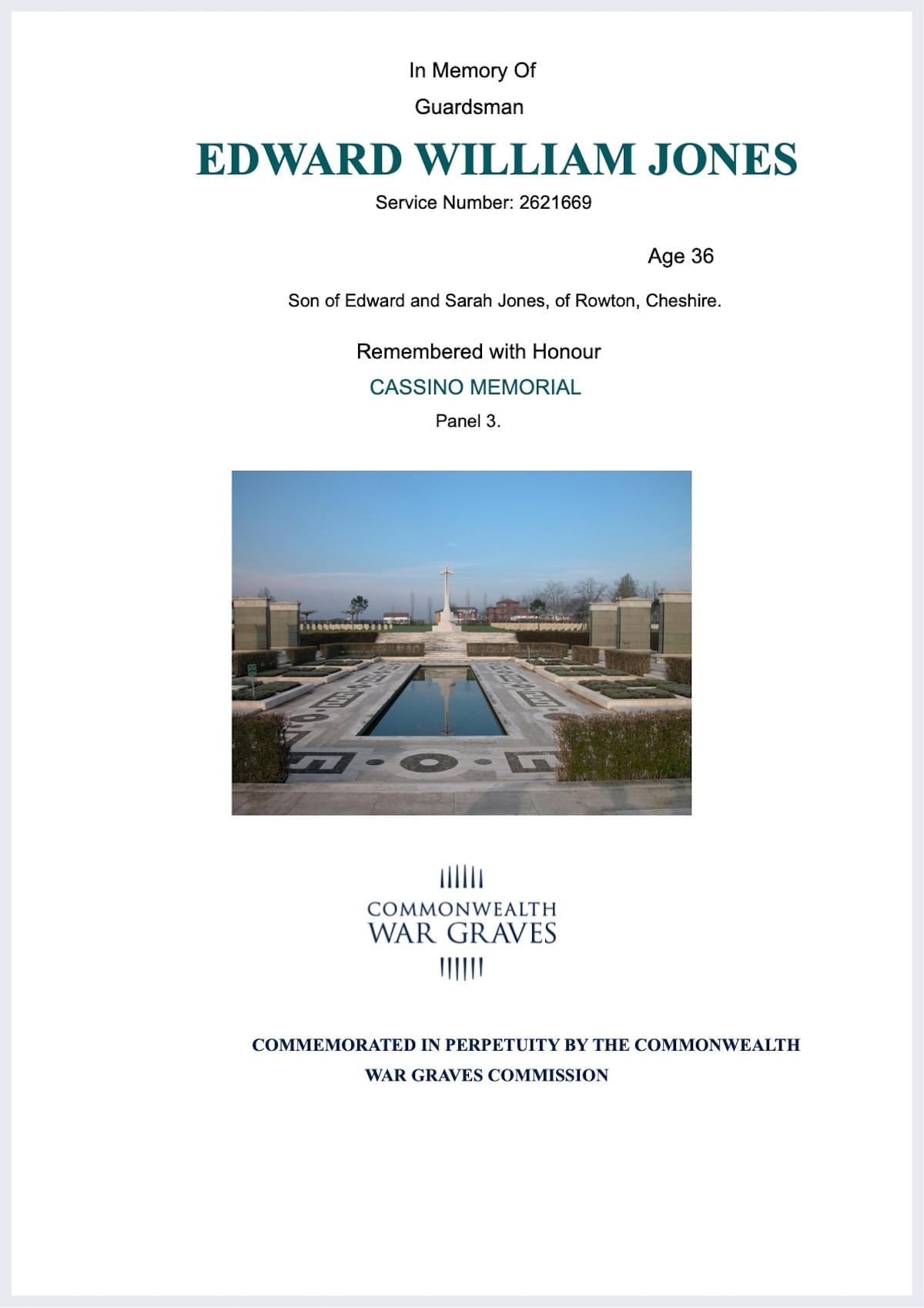 Guardsman Edward William Jones