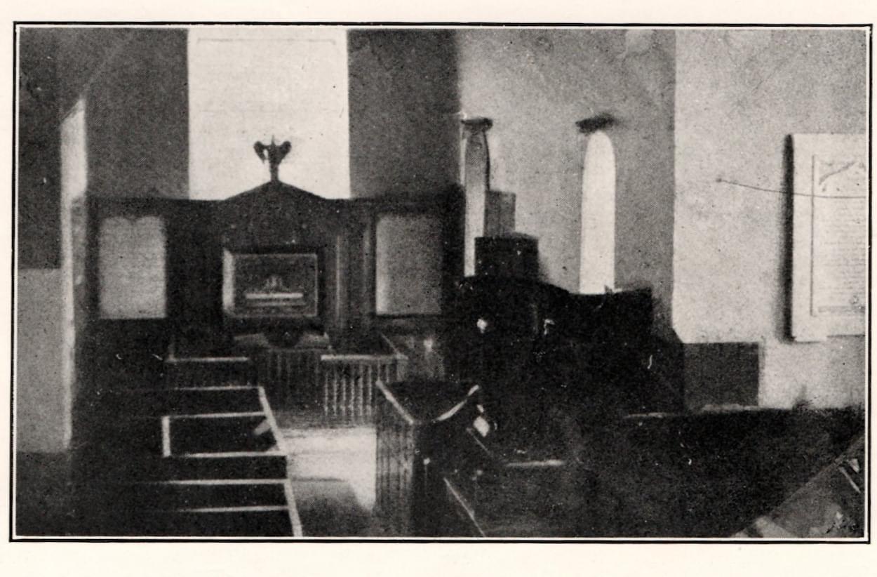 Interior St James' Church Christleton in 1870's
