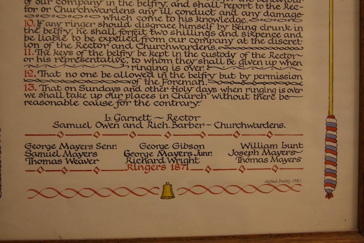 §1871 Chart for the Christleton Bellringers