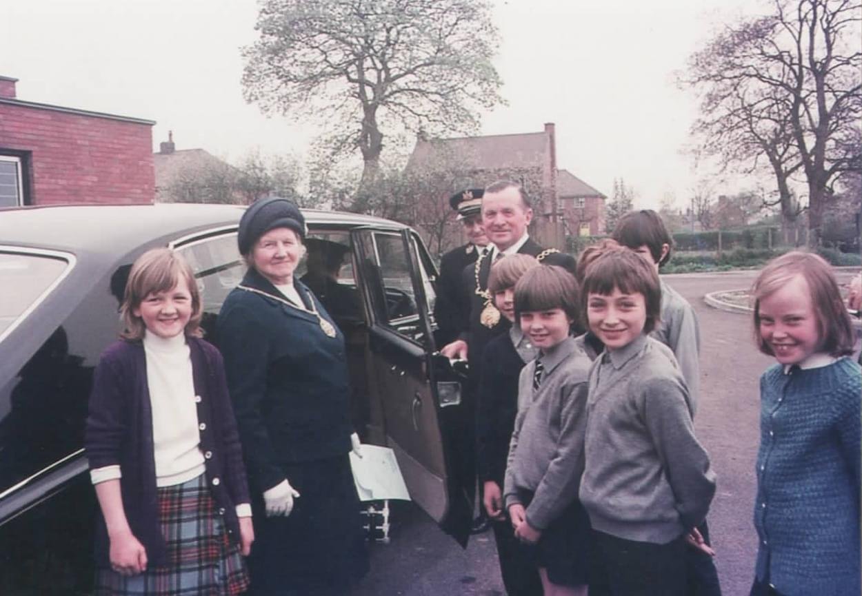 Mayor Wilf & Mrs  Mitchell at the opening the new Christleton School in Quarry Lane