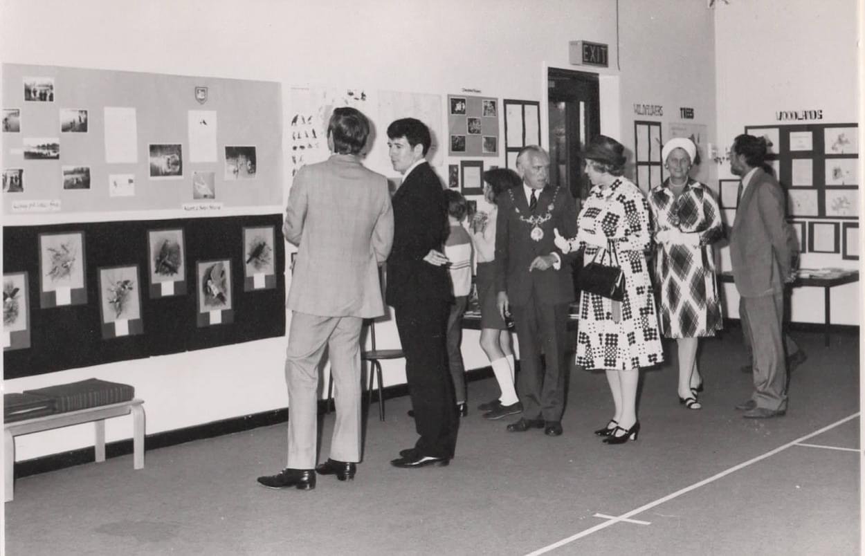 David Cummings with the Late Duke of Wesminster visint Christleton School