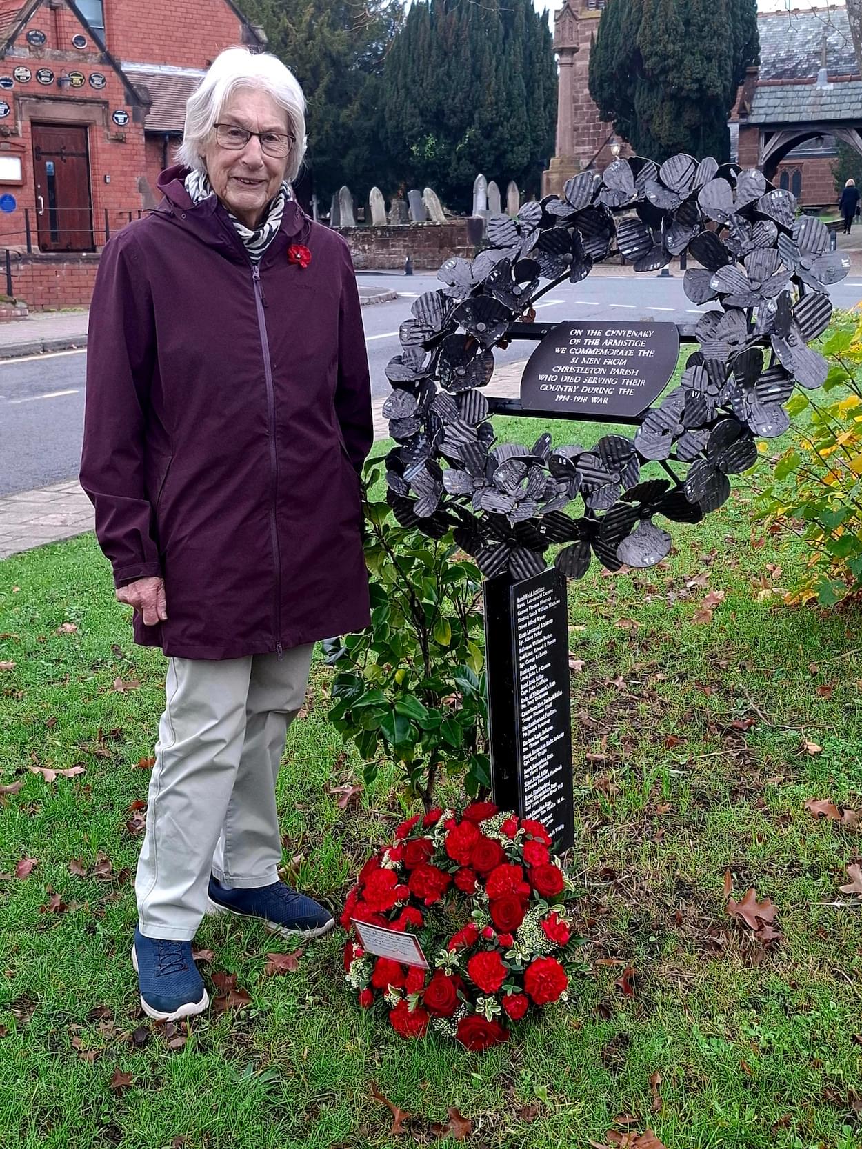 Remembrance at new WWII Memorial in Christleton