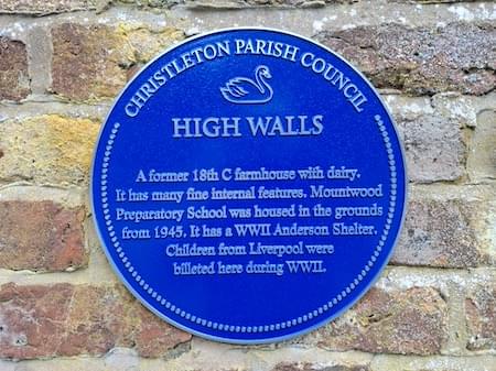 Blue plaque for High Walls in Christleton