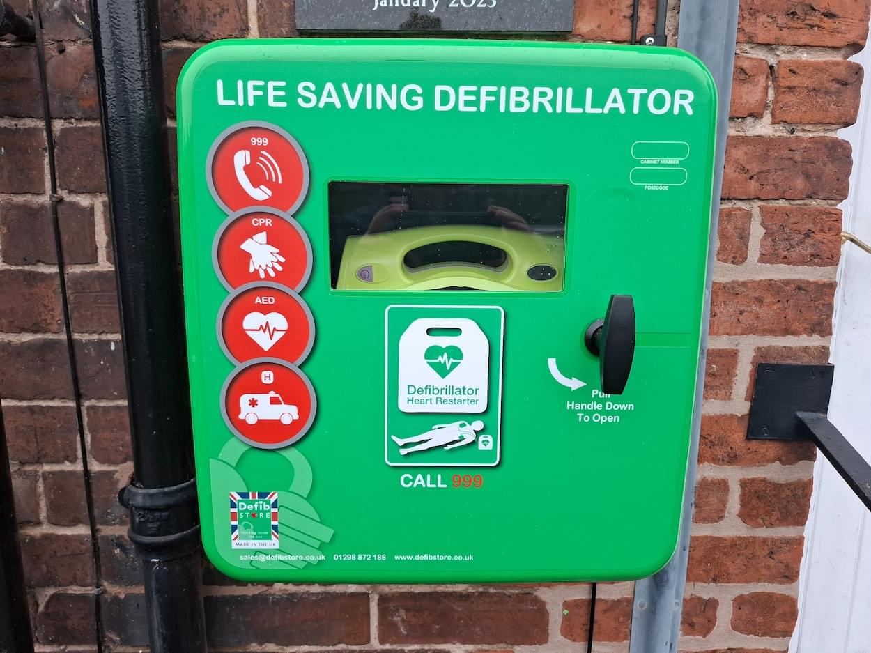 New Life Saving Defibrilator at Christleton Institute
