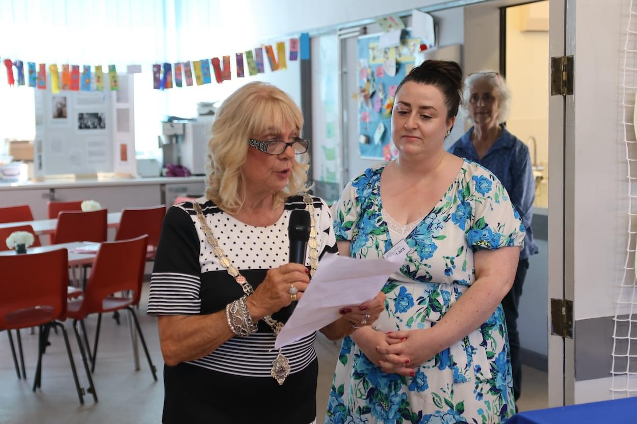 Mrs Margaret Parker and Lara Jones