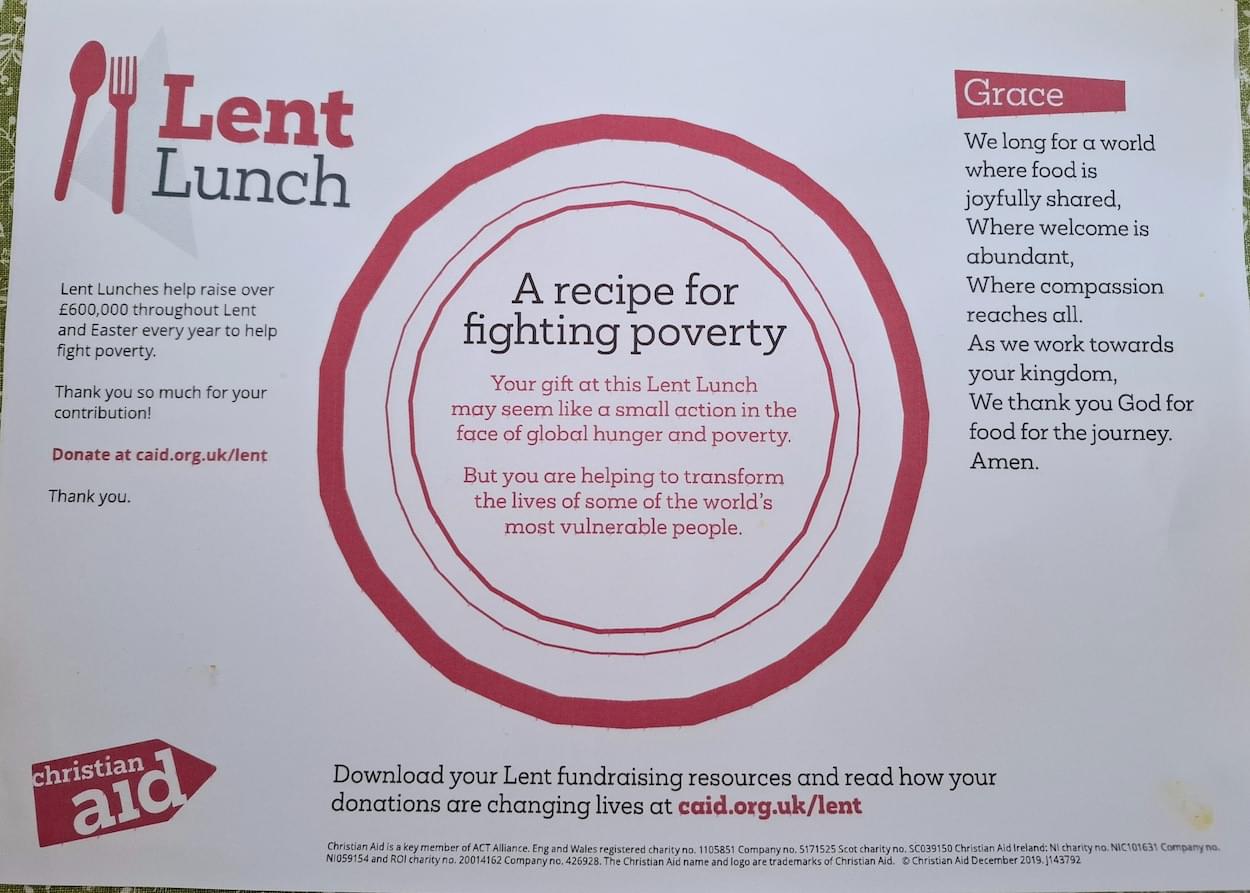 Christleton Lent Lunch for Christian Aid  Christleton Lent Lunch for Christian Aid