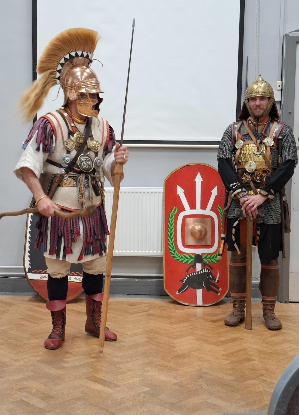 Roman Soldiers entertain the Christleton History Group  Roman Soldiers entertain the Christleton History Group