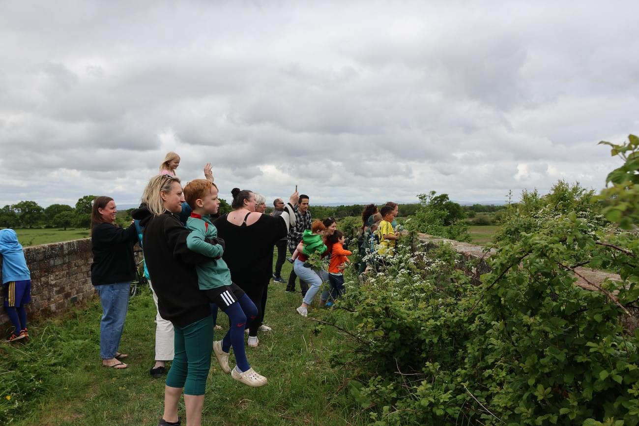 Excitement on the Christleton Railway Bridge.