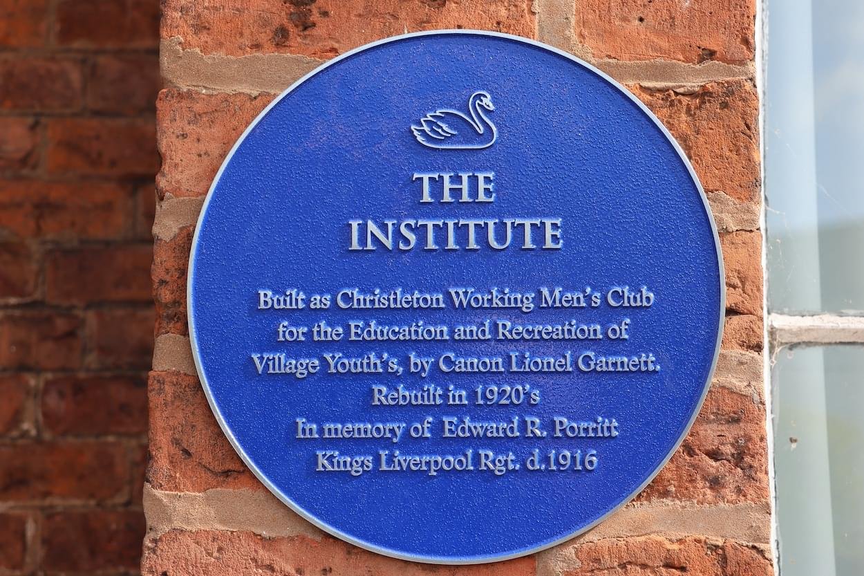 Blue Plaque at Christleton Institute