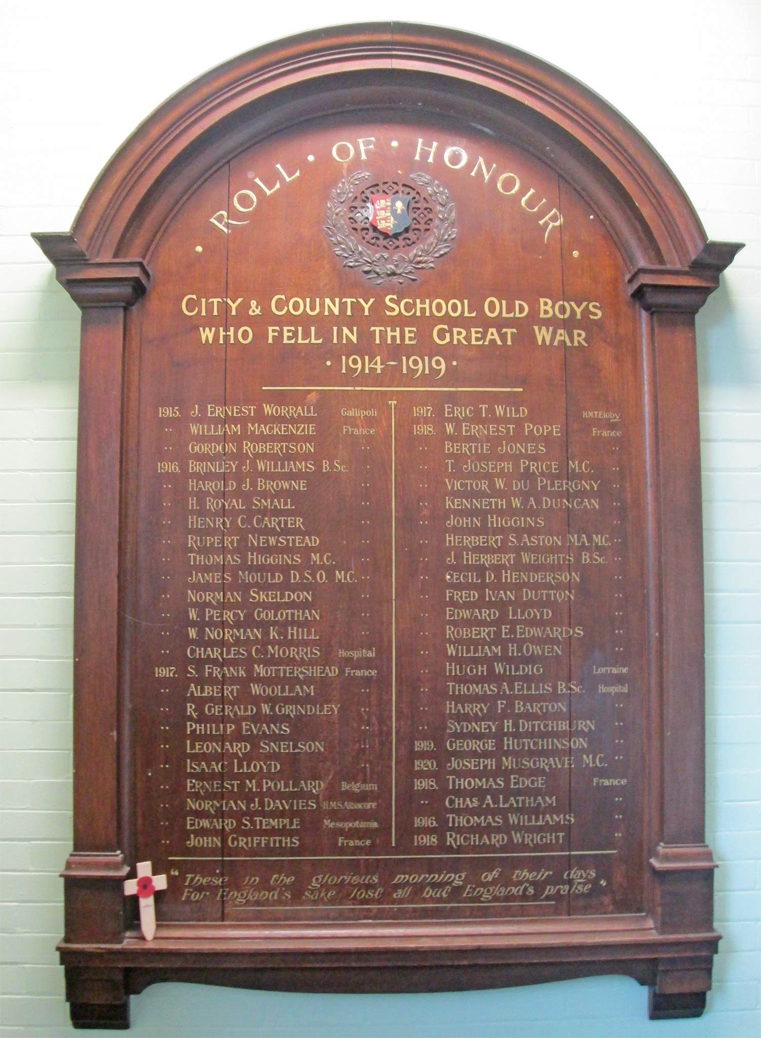 Roll of Hounour Board