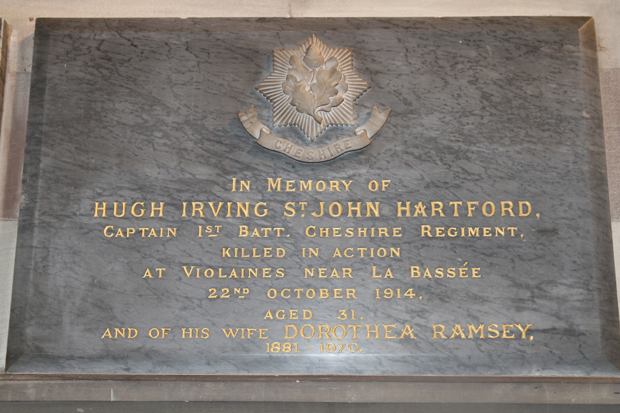  The Memorial in the Lady Chapel at St James is a tribute to this fine officer 